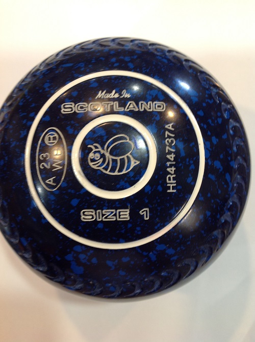 SR 1 heavy grip, blue with blue speckles, stamped 23, T163290