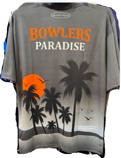 Bowlers Paradise Summer Scene Polo Silver/Grey/Orn